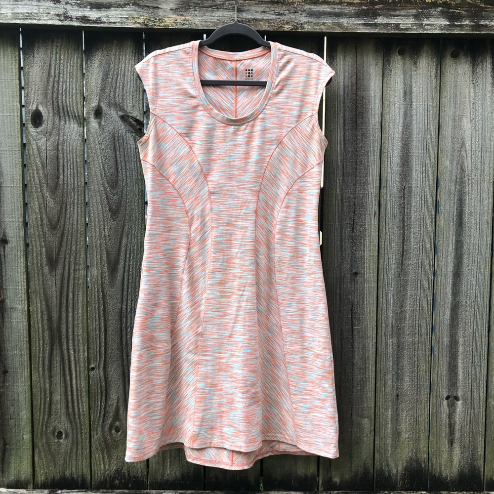 Title Nine Cap Sleeve Mini Dress Size M Coral Turquoise Athletic Tennis Hiking